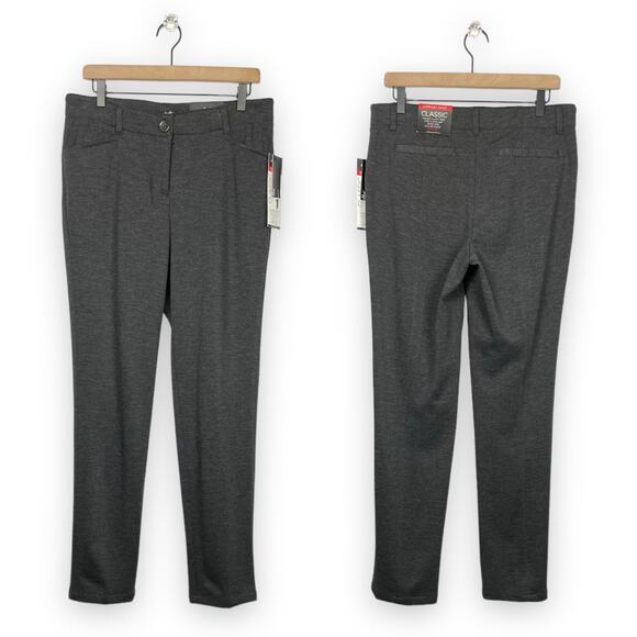 Rafaella | NWT Classic Fit Slimming Black & Gray Printed Career Dress Pants - Picture 1 of 7